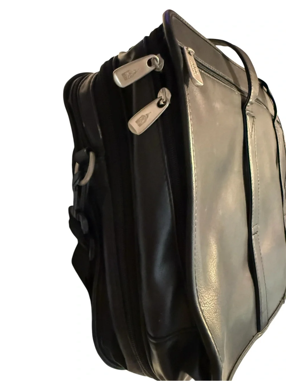 London Fog Black Expandable Laptop Briefcase Messenger Bag Travel Organizer